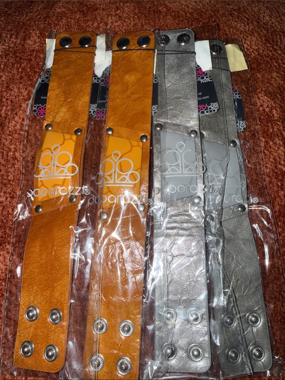 Brown & Silver Geo Glamper Bracelets